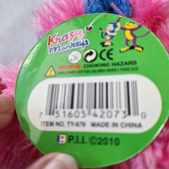 Krazy Monkeys - Makes Monkey Sound When Pressed - Pink/Blue Suction Cup Hands - Picture 4 of 11